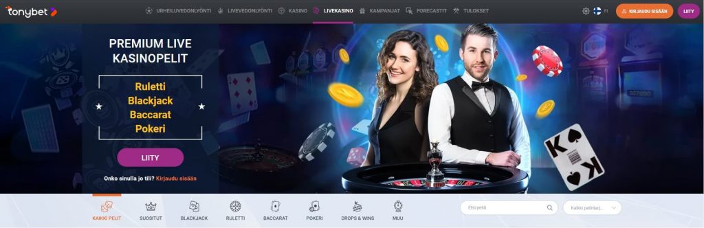 TonyBet Casino live-kasino